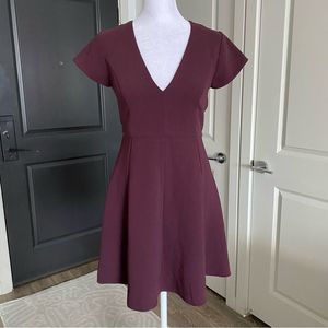Aritzia Brand Wilfred Deep Purple Short Sleeve Fit & Flare Dress Size 0